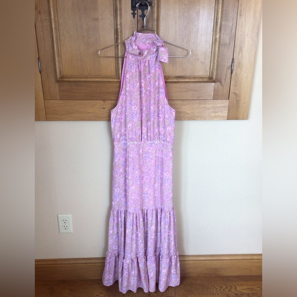 Likely pink floral print midi dress NWT - Picture 1 of 8